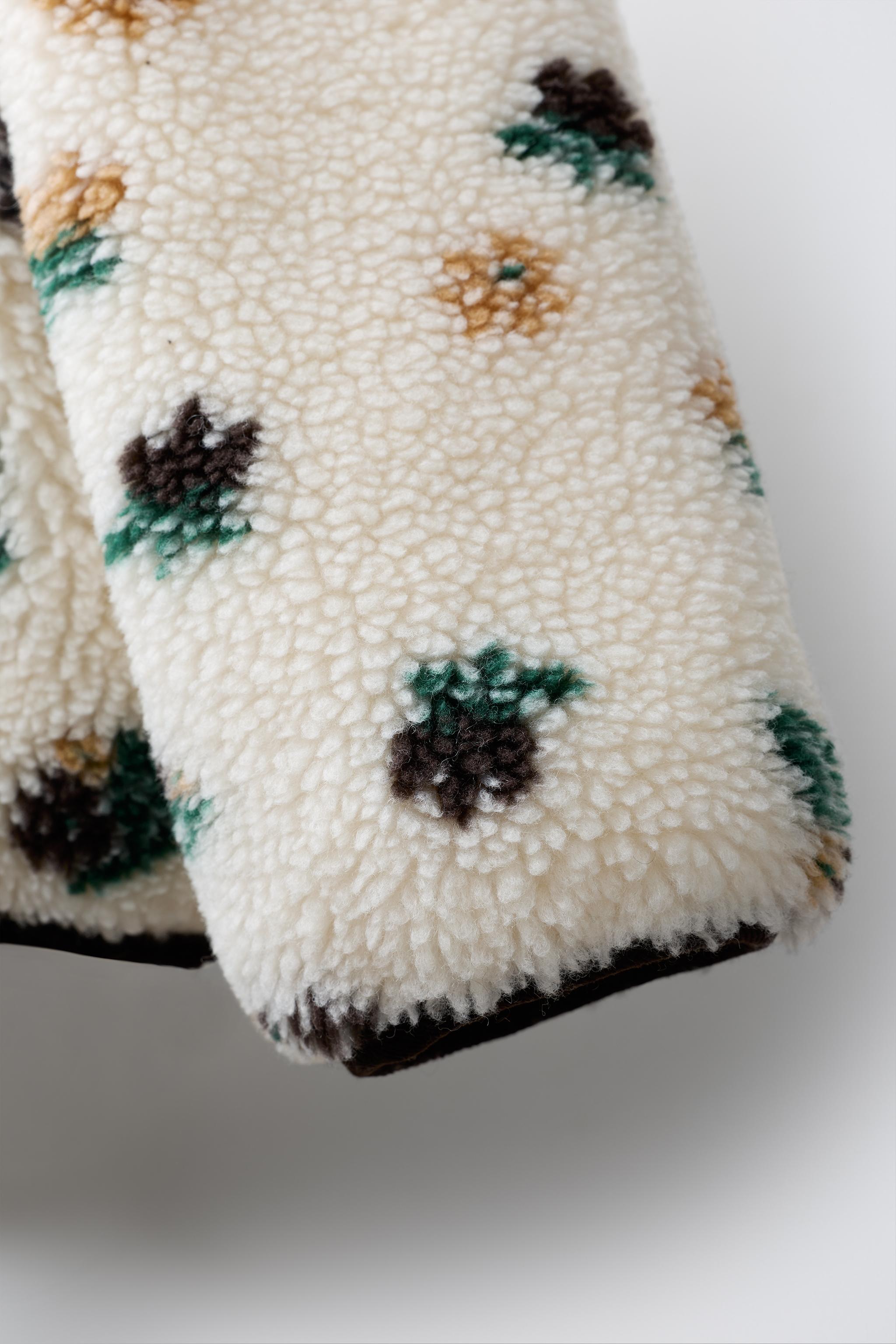 VESTE EFFET MOUTON FLEURS